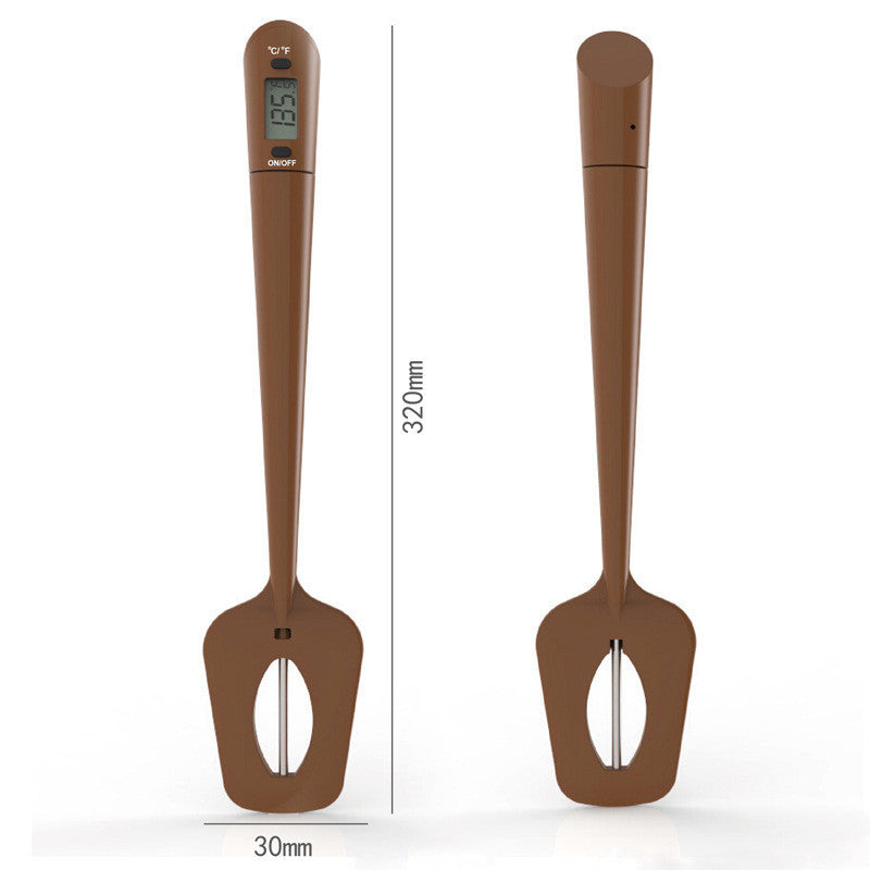 Digital Cooking Thermometer Double Use Silicone Scraper Spatula Safety Cooking Food BBQ Meat Thermometer Baking Tool