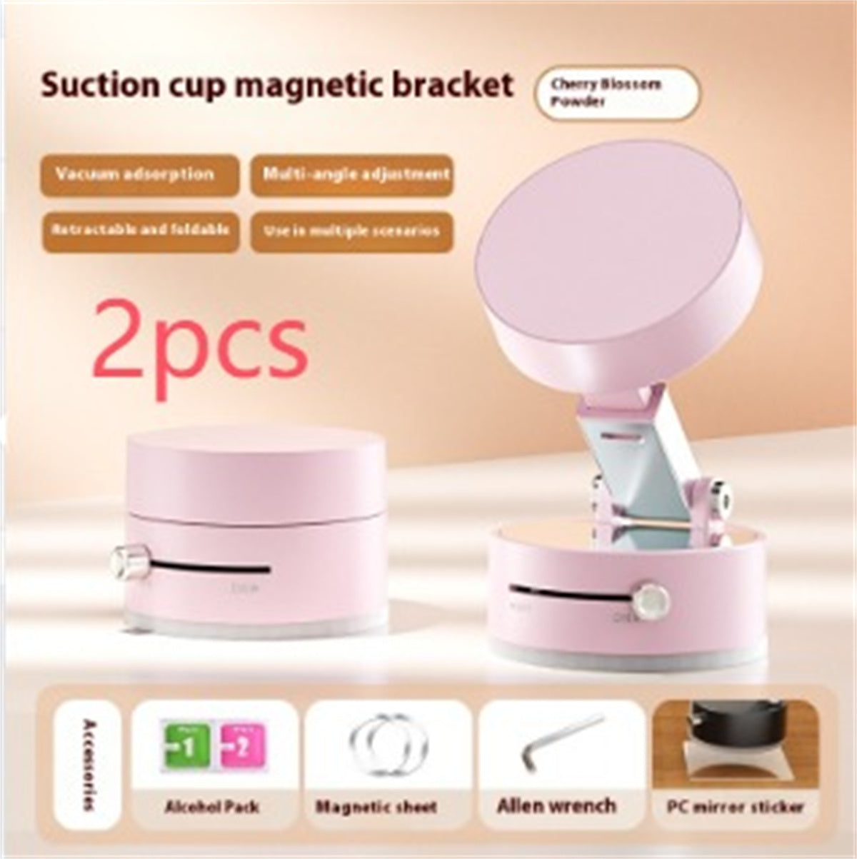 Foldable Magnetic Vacuum Suction Cup Car Phone Holder