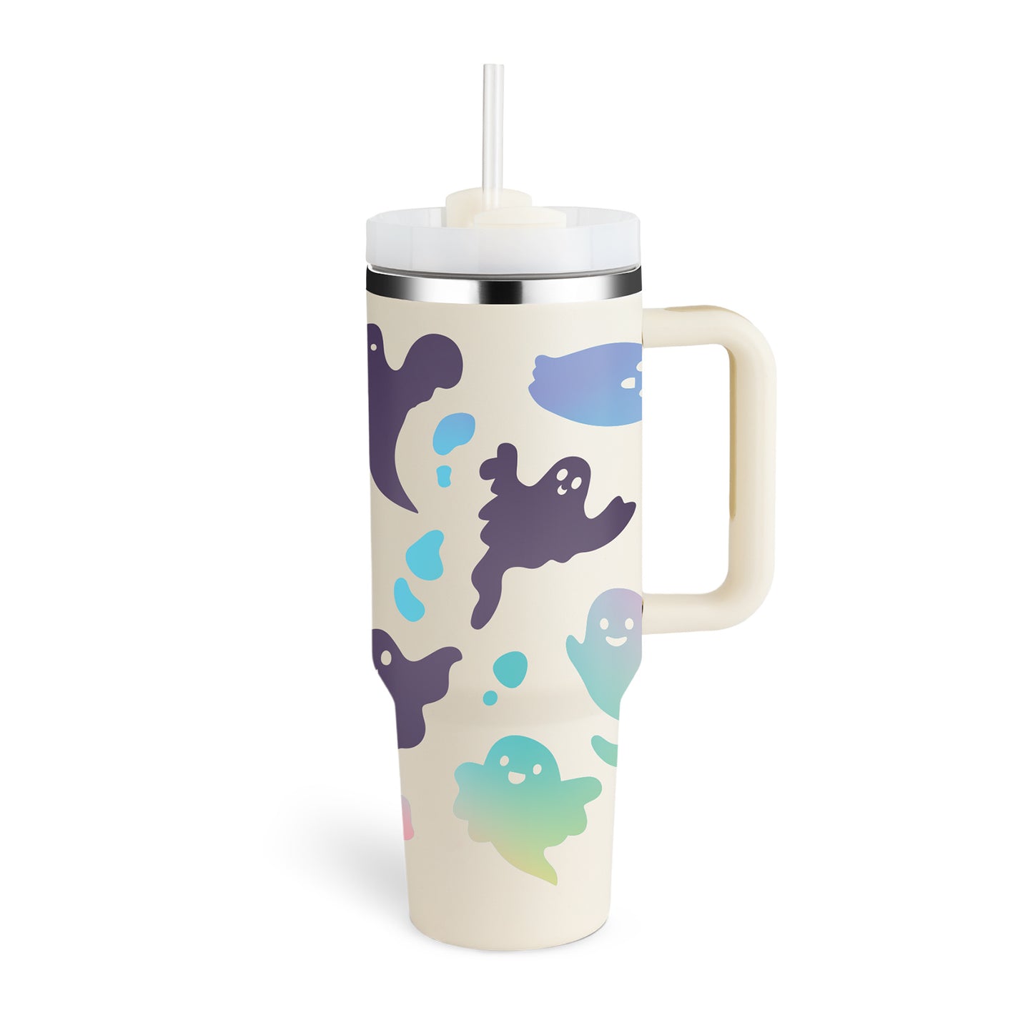 40 Oz Tumbler With Handle Straw, Insulated, and Stainless Steel