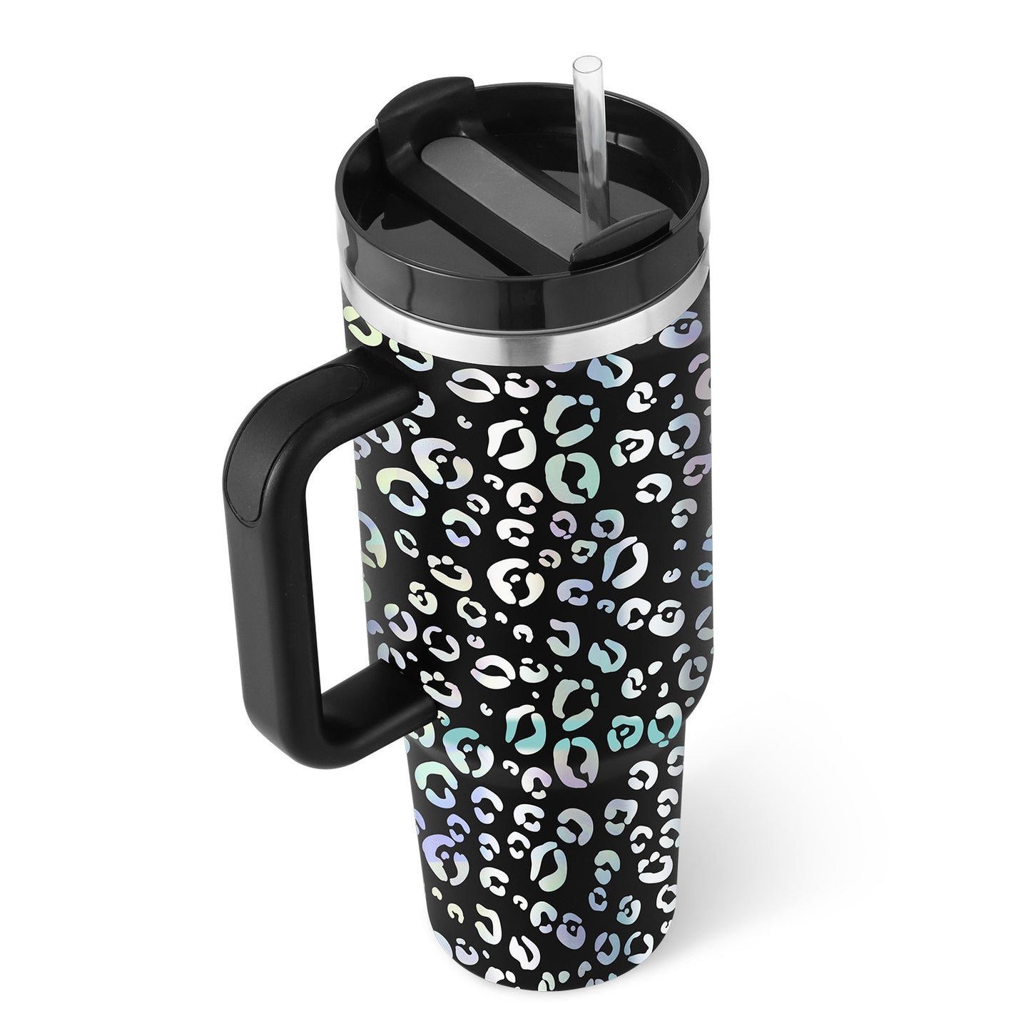 40 Oz Tumbler With Handle Straw, Insulated, and Stainless Steel