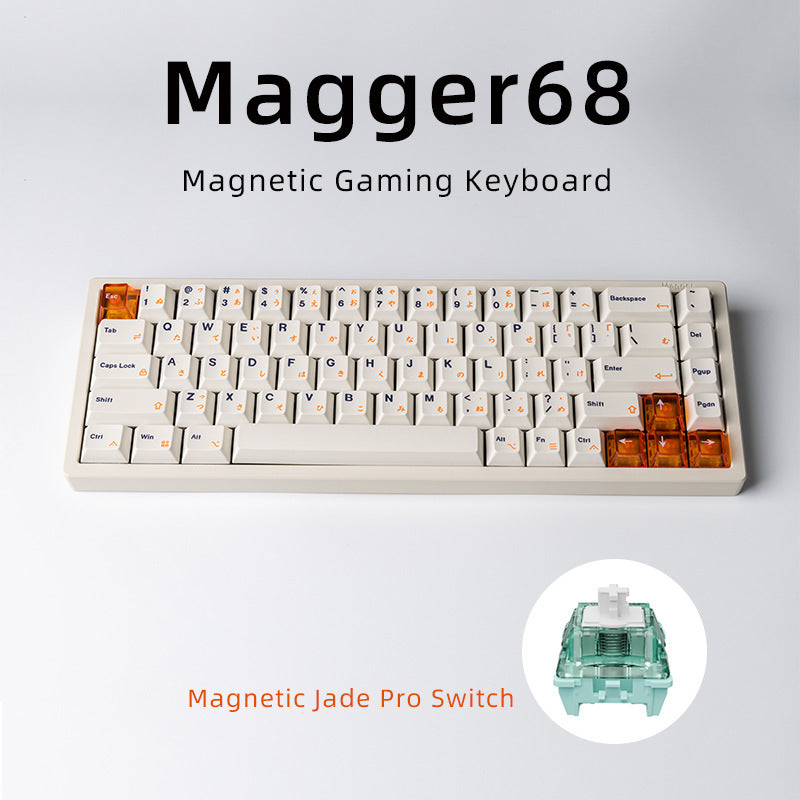 Magnetic White Porcelain Jade 68 Key Aluminum Tuo Keyboard