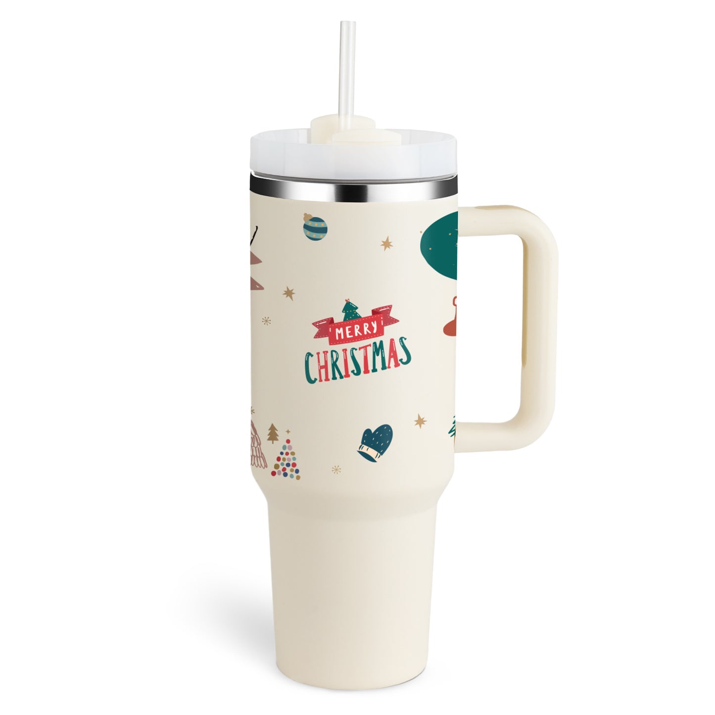 40 Oz Tumbler With Handle Straw, Insulated, and Stainless Steel