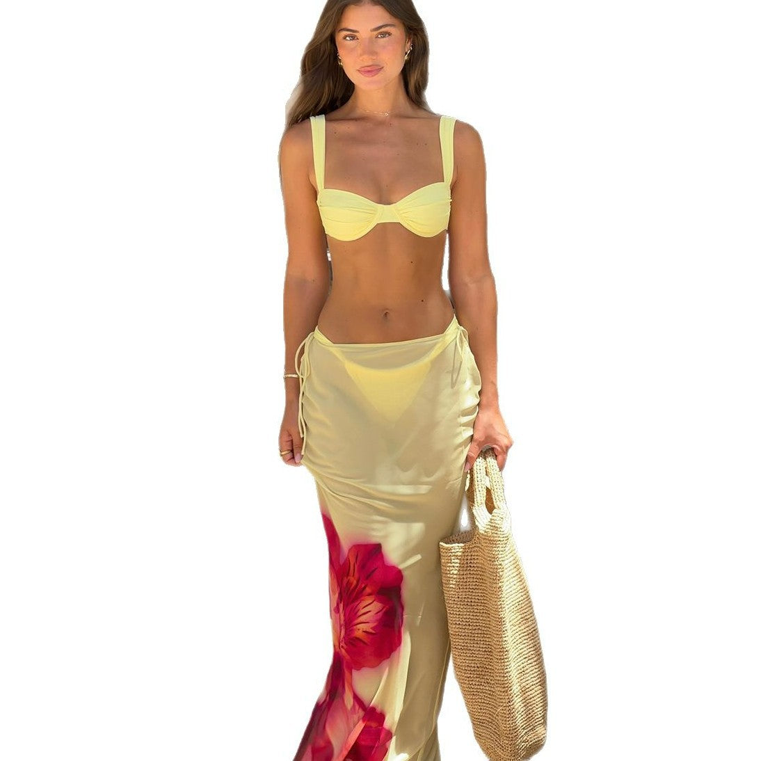 Three-piece Bikini Printed Split Women's Swimsuit Suit