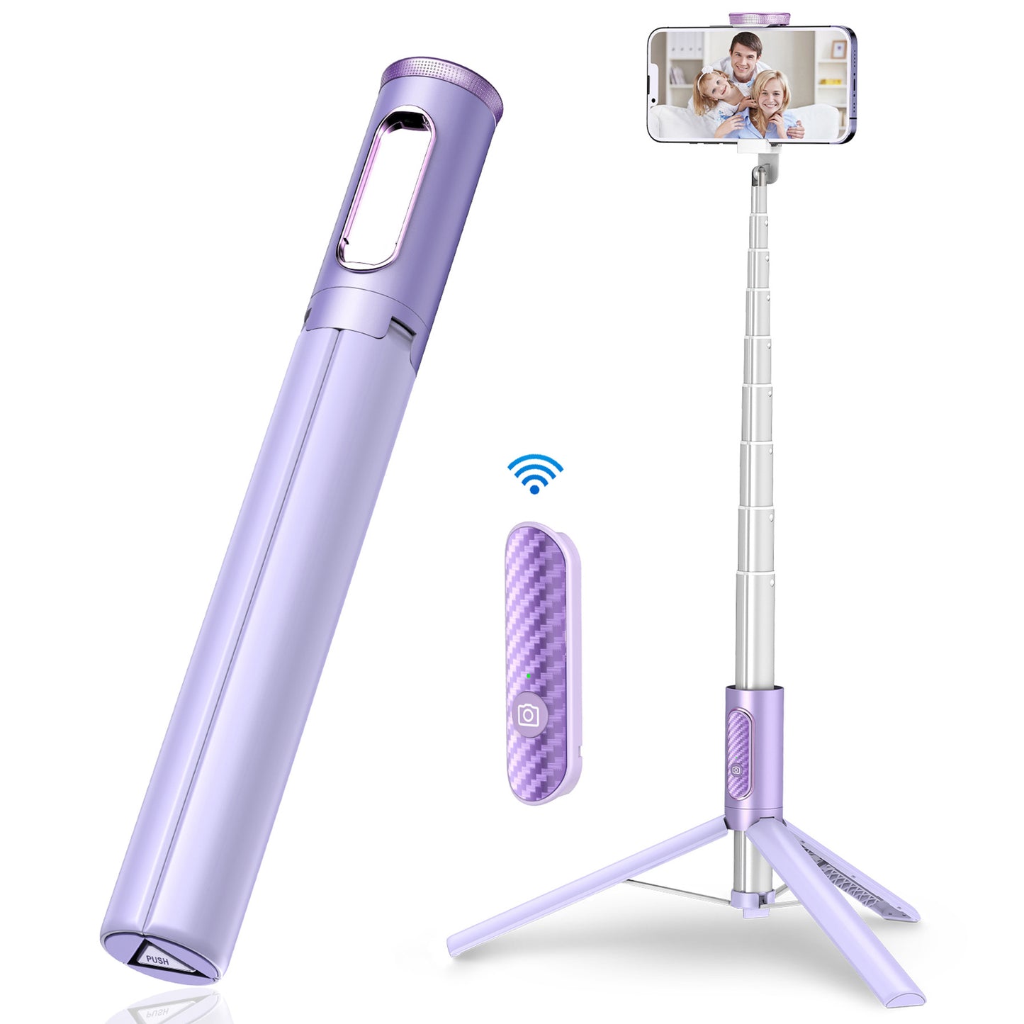 Integrated Bluetooth Selfie Stick Aluminum Alloy Camera Tripod