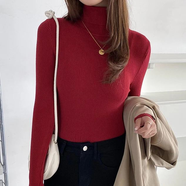 Women Fall Turtleneck Sweater Knitted Soft Pullovers Cashmere Jumpers Basic Soft Sweaters For Women 2025 Autumn Winter