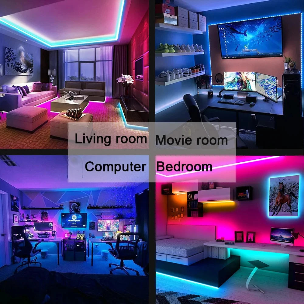 5V RGB 5050 LED Light Strip Tape USB Bluetooth With 24Keys Remote Control Color Change Flexible Lamp Tape Ribbon Diode For Home