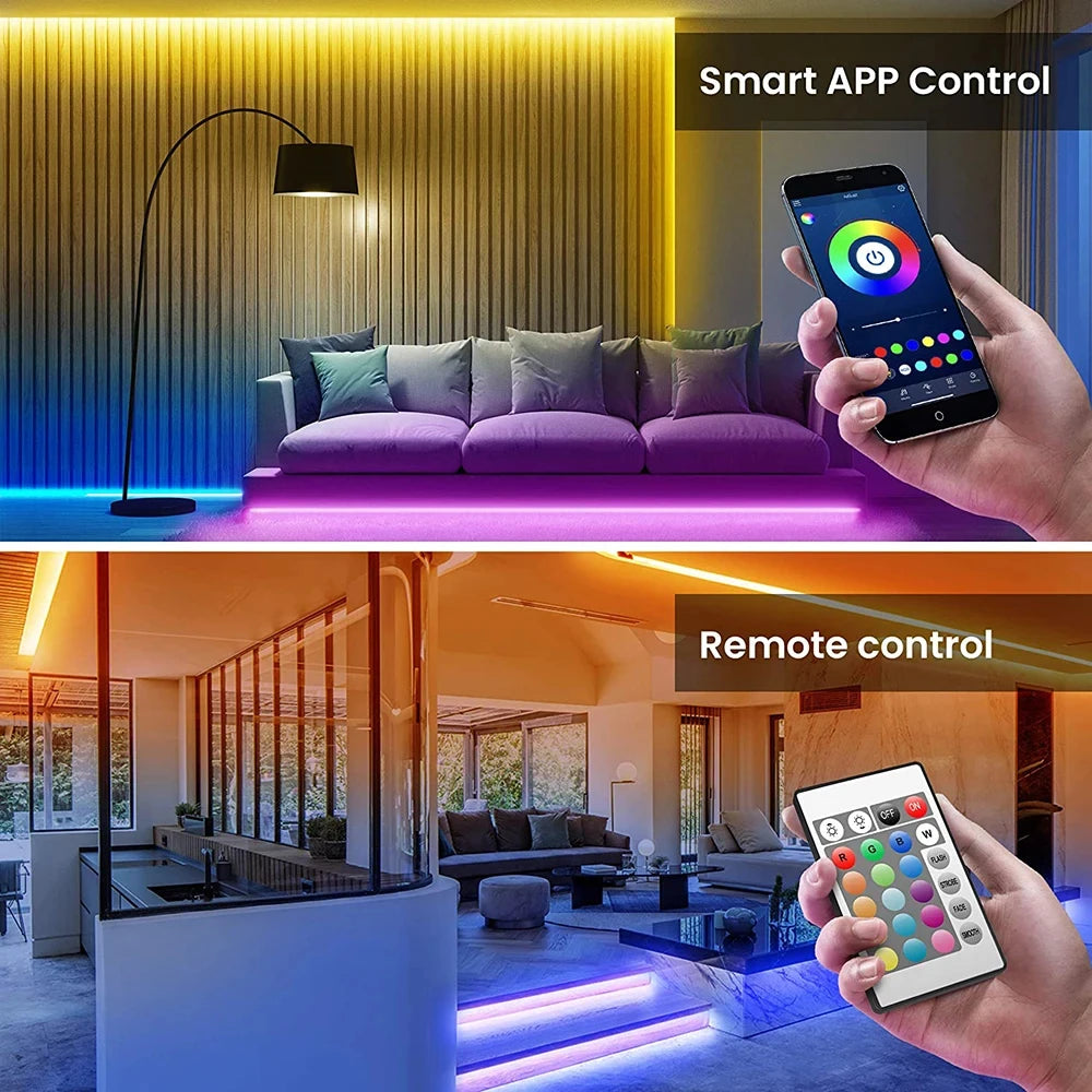 5V RGB 5050 LED Light Strip Tape USB Bluetooth With 24Keys Remote Control Color Change Flexible Lamp Tape Ribbon Diode For Home