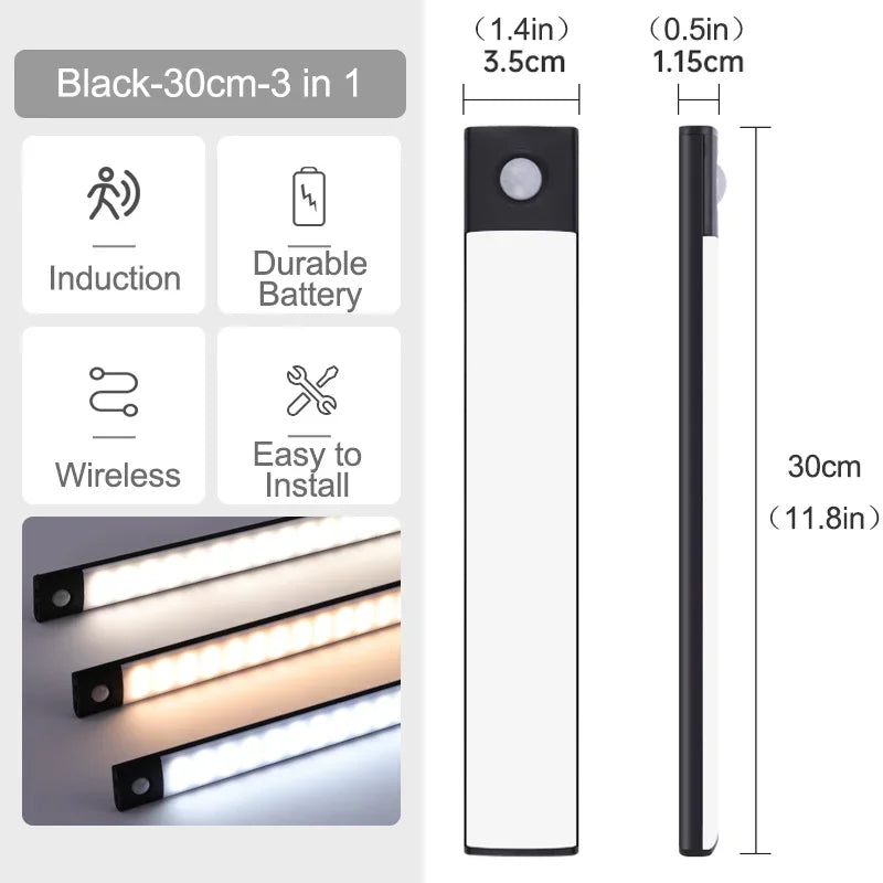 10/20/30/40/60CM Night Light USB Rechargeable Motion Sensor Led Light