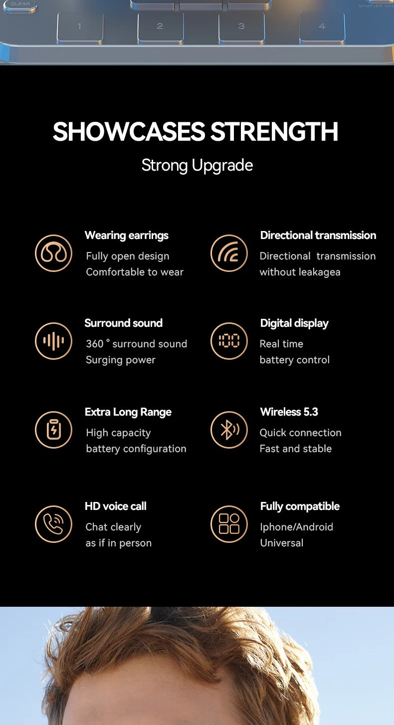 Original M47 Wireless Earbuds Bluetooth Headset Charging Earphones Bone Conduction Headphones Sport With Mic free