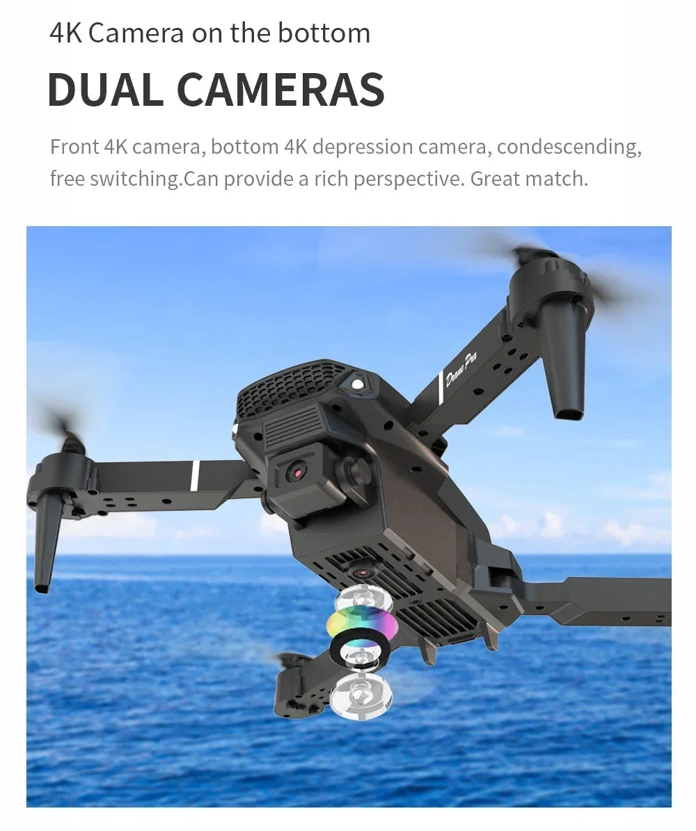 New E88Pro RC Drone 4K Professinal With 1080P Wide Angle Dual HD Camera Foldable RC Helicopter WIFI FPV Height Hold Apron Sell