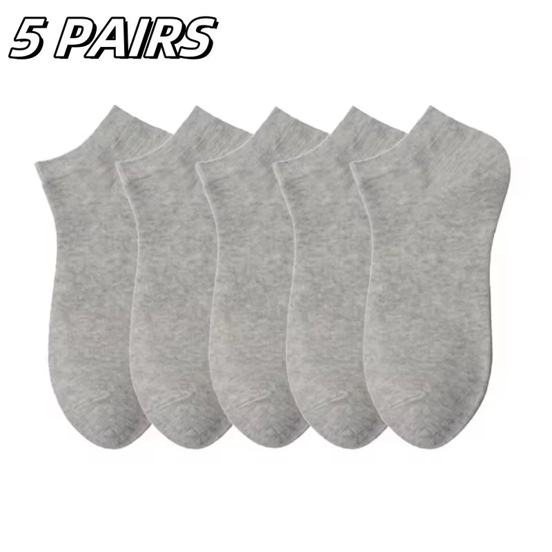10 Pairs Women/Men Boat Socks Invisible Low Cut Silicone Non-slip Summer No-show Ankle Socks Solid Color Casual Breathable
