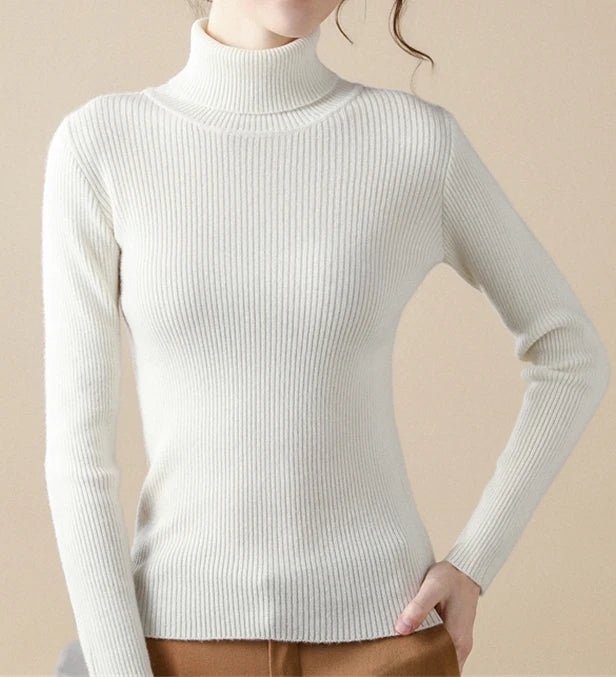 Women Fall Turtleneck Sweater Knitted Soft Pullovers Cashmere Jumpers Basic Soft Sweaters For Women 2025 Autumn Winter