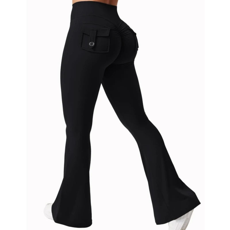 2024 Newest Women Wide Leg High Stretch Yoga Leggings Naked Feeling Compression Fitness Workwear with pockets Yoga Pant 