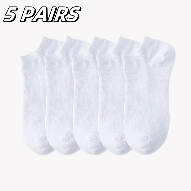 10 Pairs Women/Men Boat Socks Invisible Low Cut Silicone Non-slip Summer No-show Ankle Socks Solid Color Casual Breathable