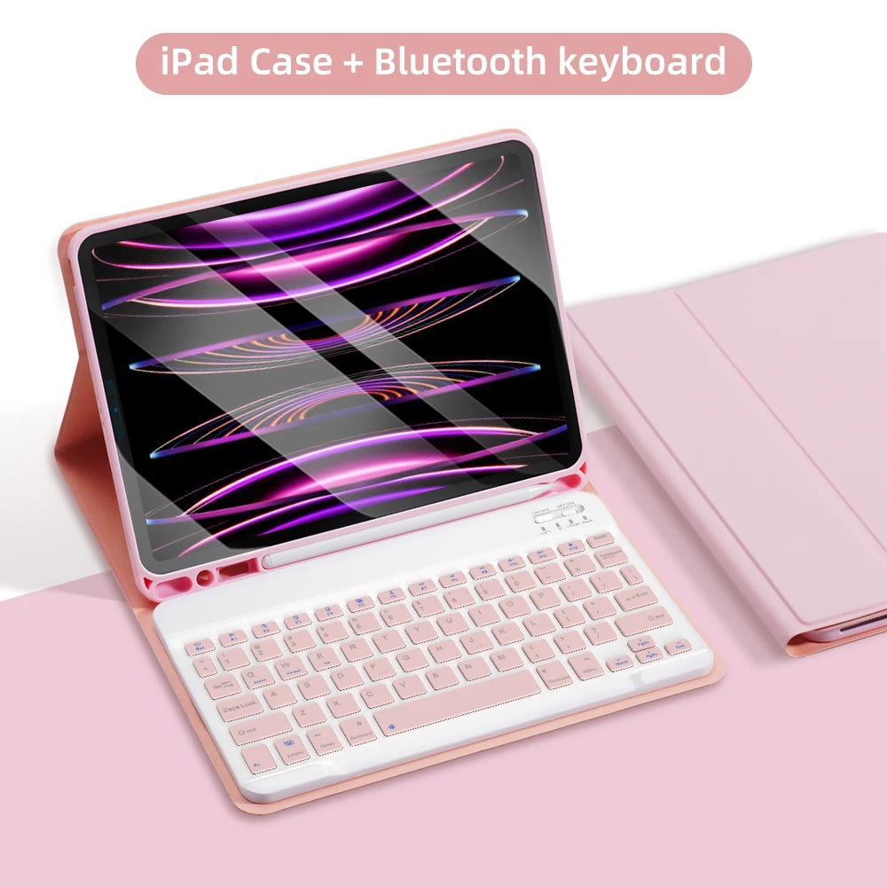 For iPad Keyboard Case For iPad 2024 iPad Air 11-in 13-in M2 Pro 11-in 13-in M4 Pro 11 12.9 10.2 9/8/7th 10.5 9.7 Air 3 2 Case