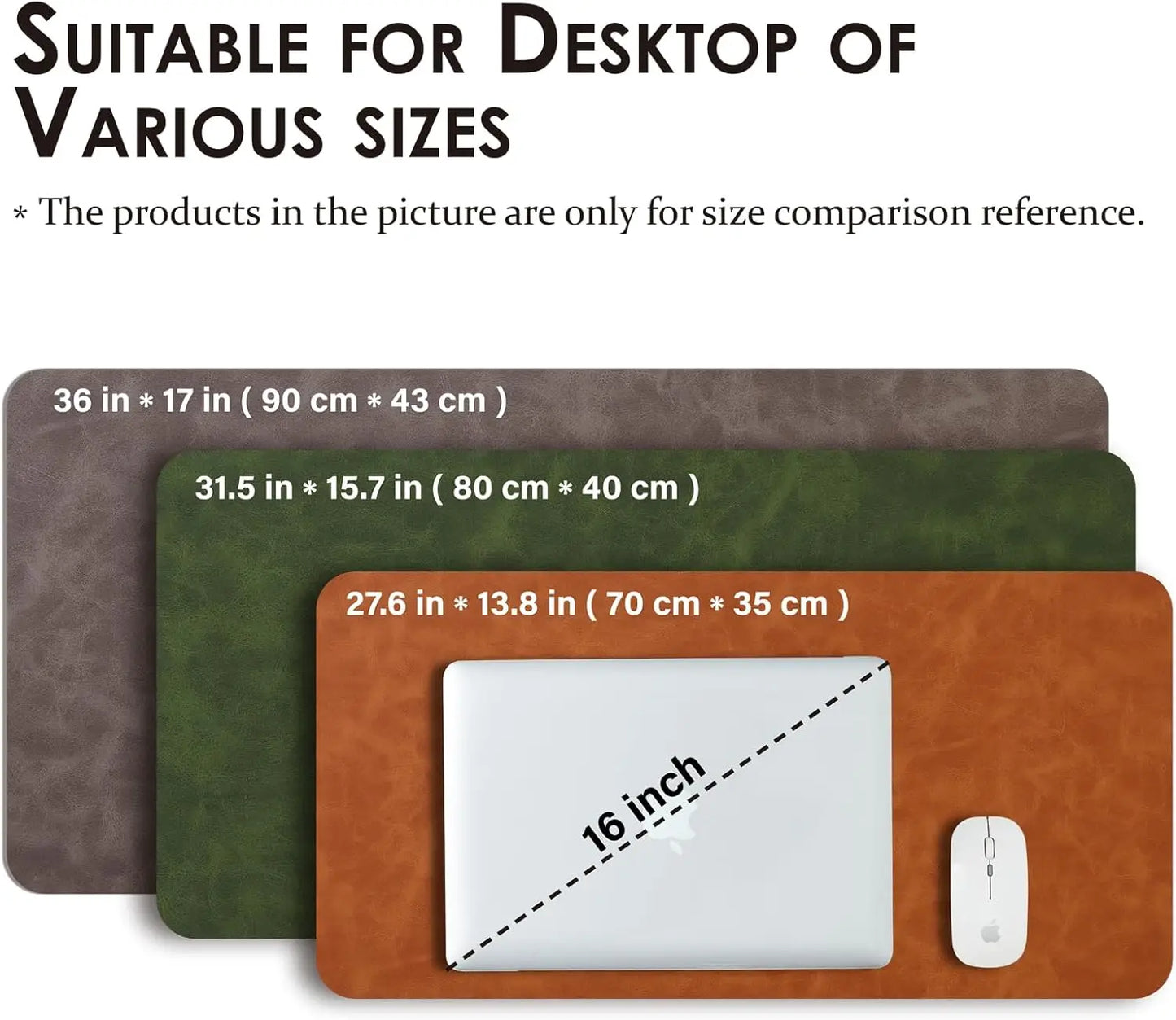 YSAGI Leather Desk Mat - Non-Slip PU Desk Pad for Office and Home Large Mouse Pad and keyboard Desk Mats on Top of Desks