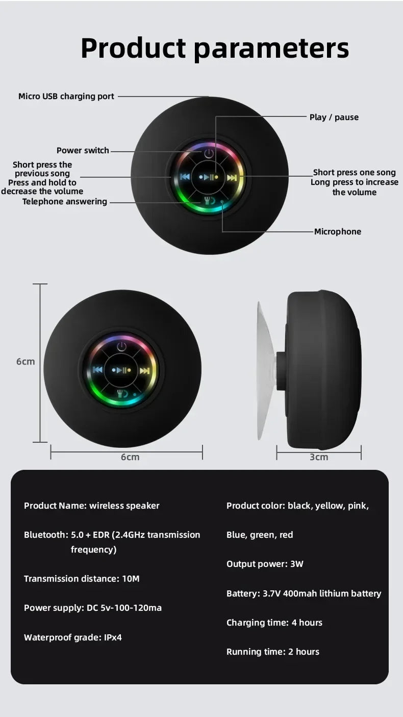Yunskill Waterproof Portable Bluetooth Speaker