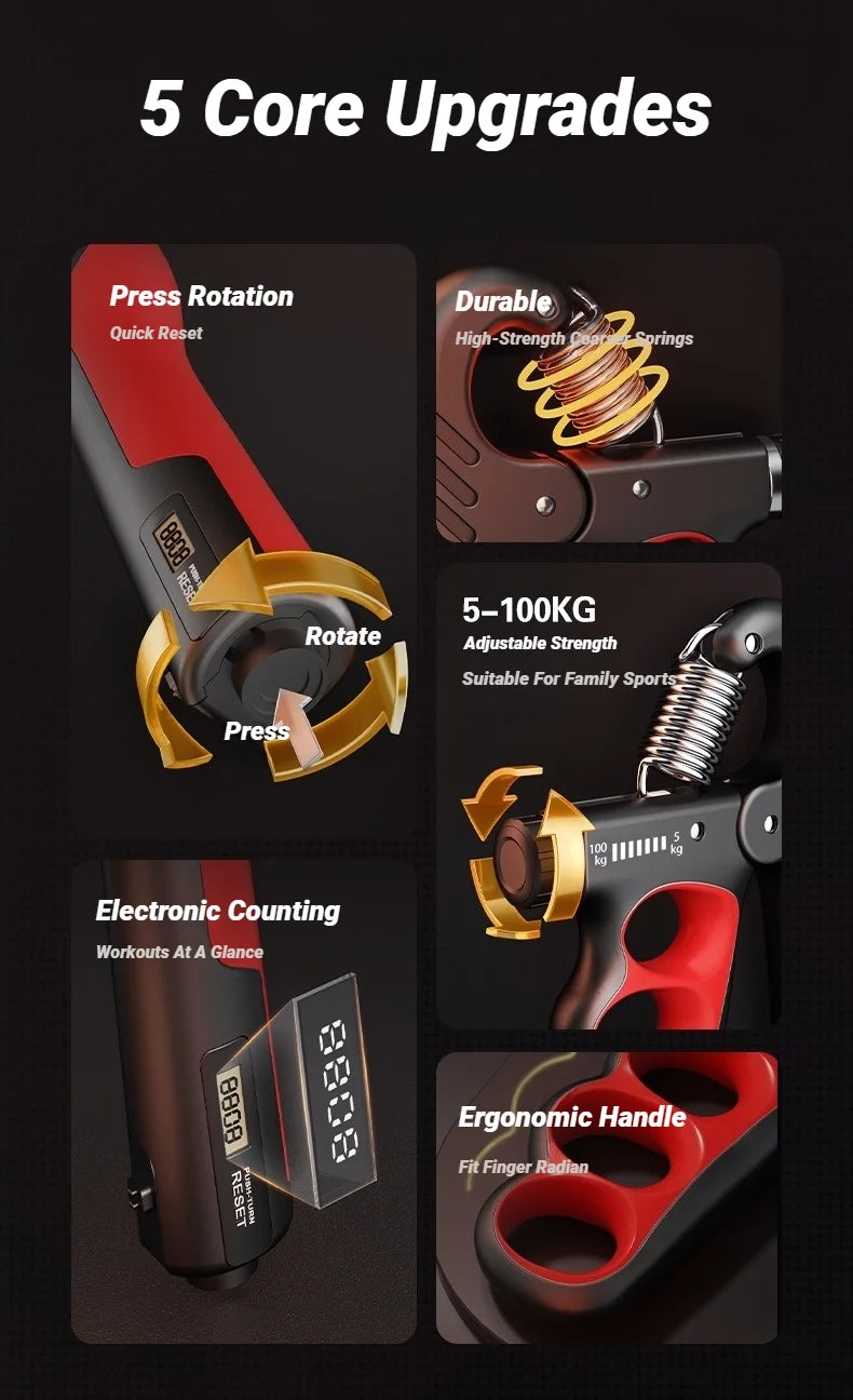 5-100KG Grip Strength Gym Wrist Expander Hand Strengthener Adjustable Muscle Recovery Fitness Exercise Device For Rehabilitation