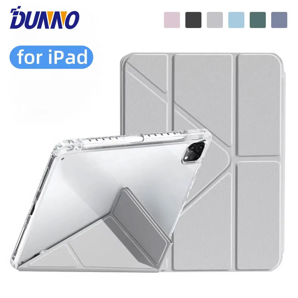 For iPad 10th Generation Case Y-fold Track Clear Cover for Air 4 5 6 10.9in 11in 13in For Air 2 9.7 Pro 11 12.9 13 Mini 6 7 Case