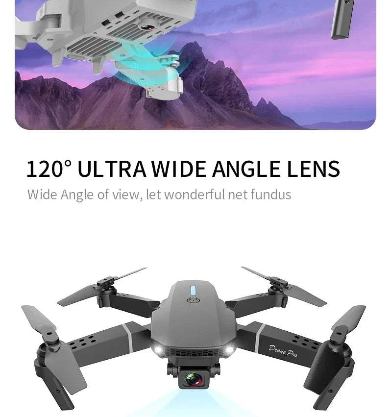 New E88 Pro WIFI FPV Drone Wide Angle HD 4K 1080P Camera Height Hold RC Foldable Quadcopter Dron Helicopter Toys Gift
