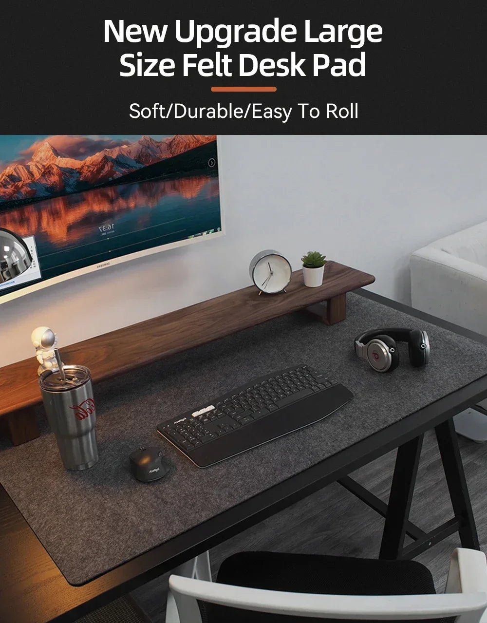 Large Size Wool Felt Mouse Pad Office Computer Desk Protector Mat Table Laptop Cushion Non-slip Gaming Accessories Keyboard Mat