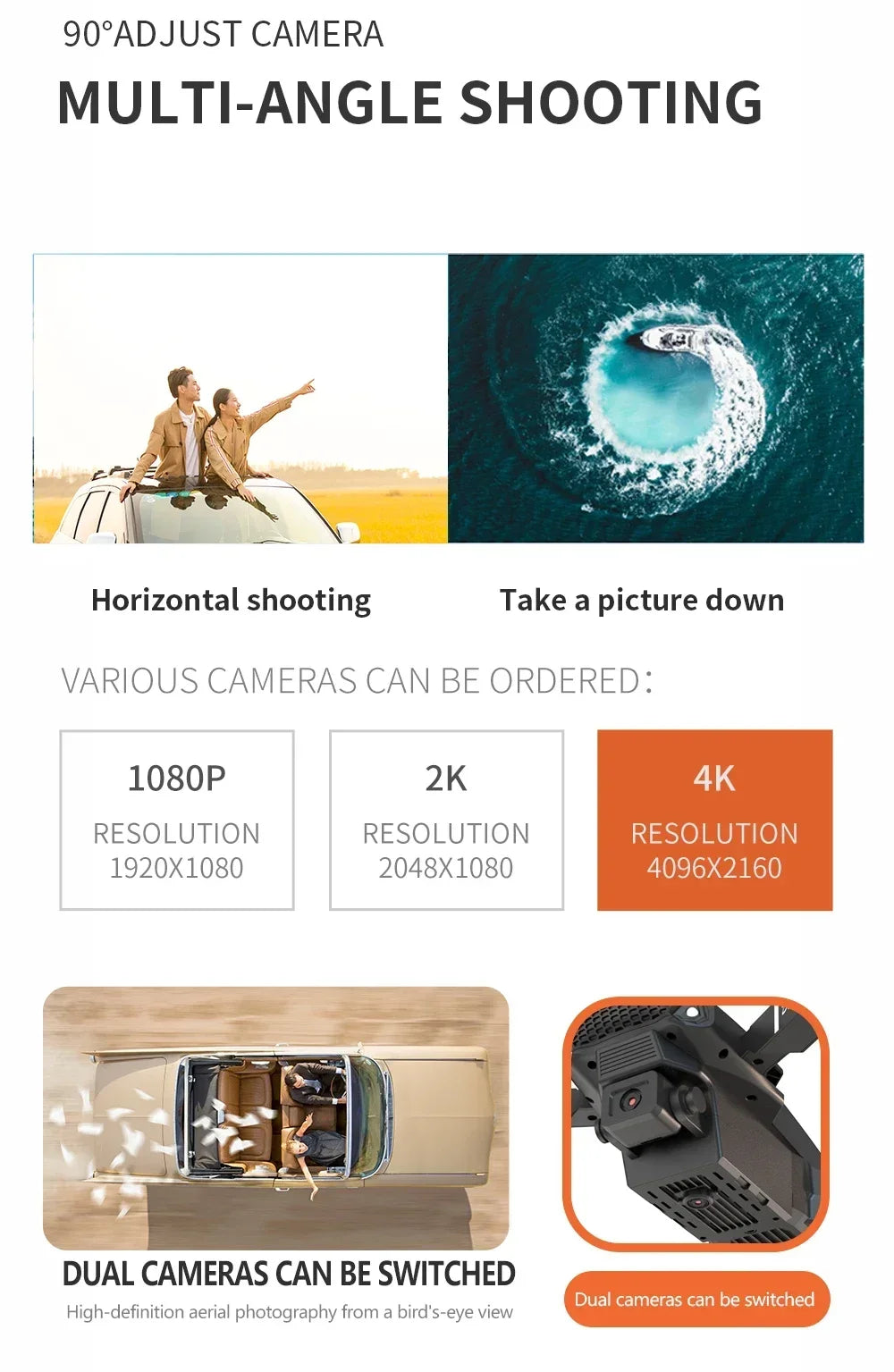 New E88Pro RC Drone 4K Professinal With 1080P Wide Angle Dual HD Camera Foldable RC Helicopter WIFI FPV Height Hold Apron Sell
