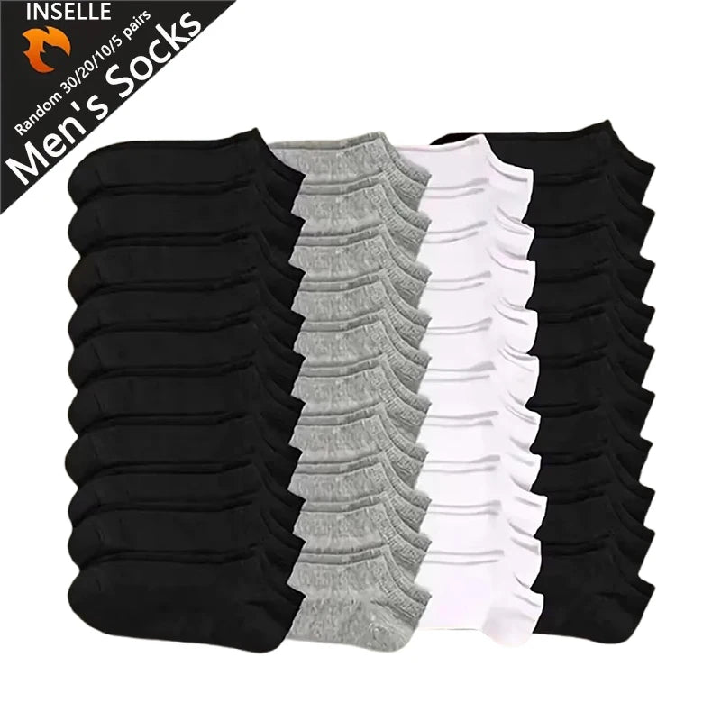 10 Pairs Women/Men Boat Socks Invisible Low Cut Silicone Non-slip Summer No-show Ankle Socks Solid Color Casual Breathable