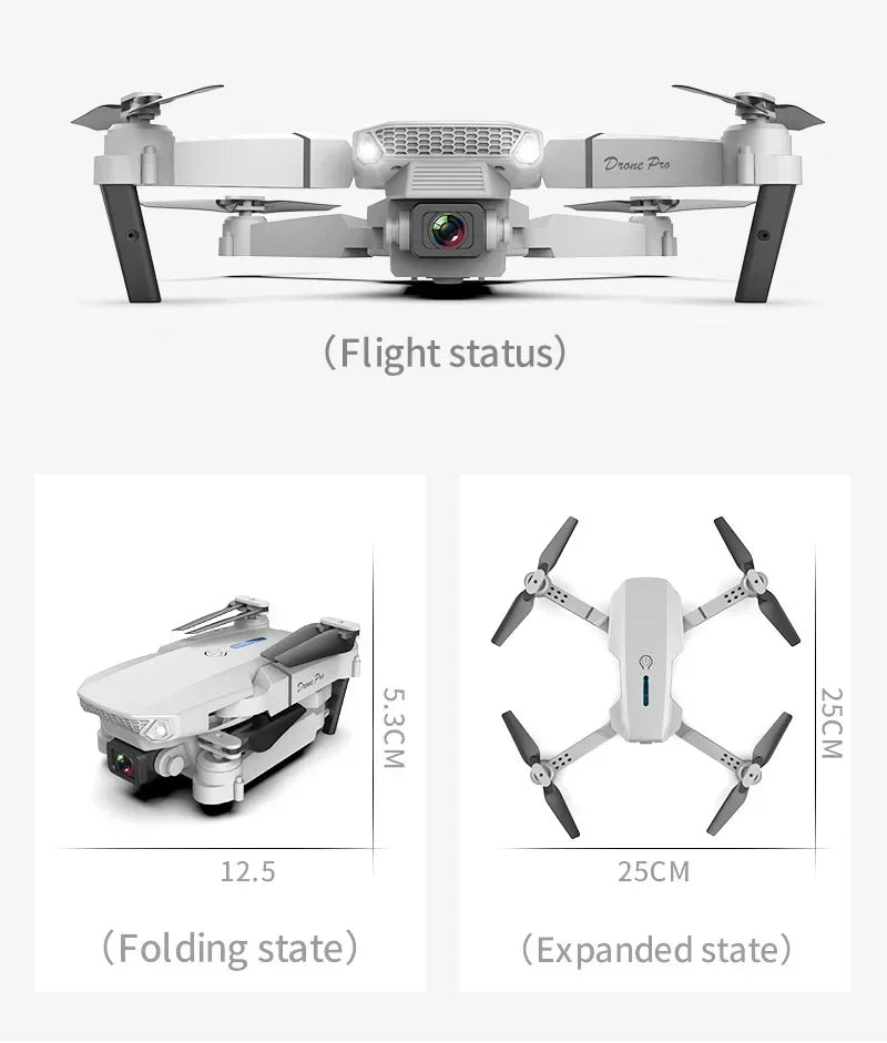 New E88 Pro WIFI FPV Drone Wide Angle HD 4K 1080P Camera Height Hold RC Foldable Quadcopter Dron Helicopter Toys Gift