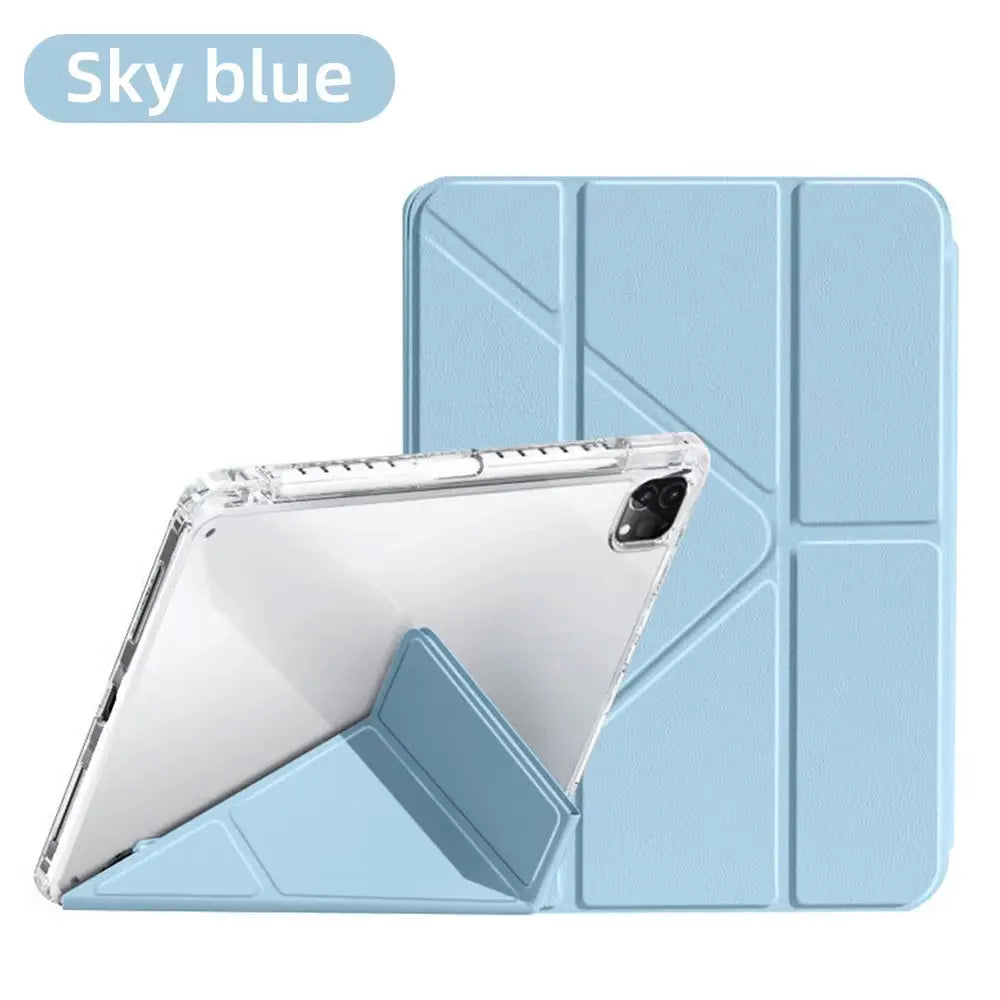 For iPad 10th Generation Case Y-fold Track Clear Cover for Air 4 5 6 10.9in 11in 13in For Air 2 9.7 Pro 11 12.9 13 Mini 6 7 Case