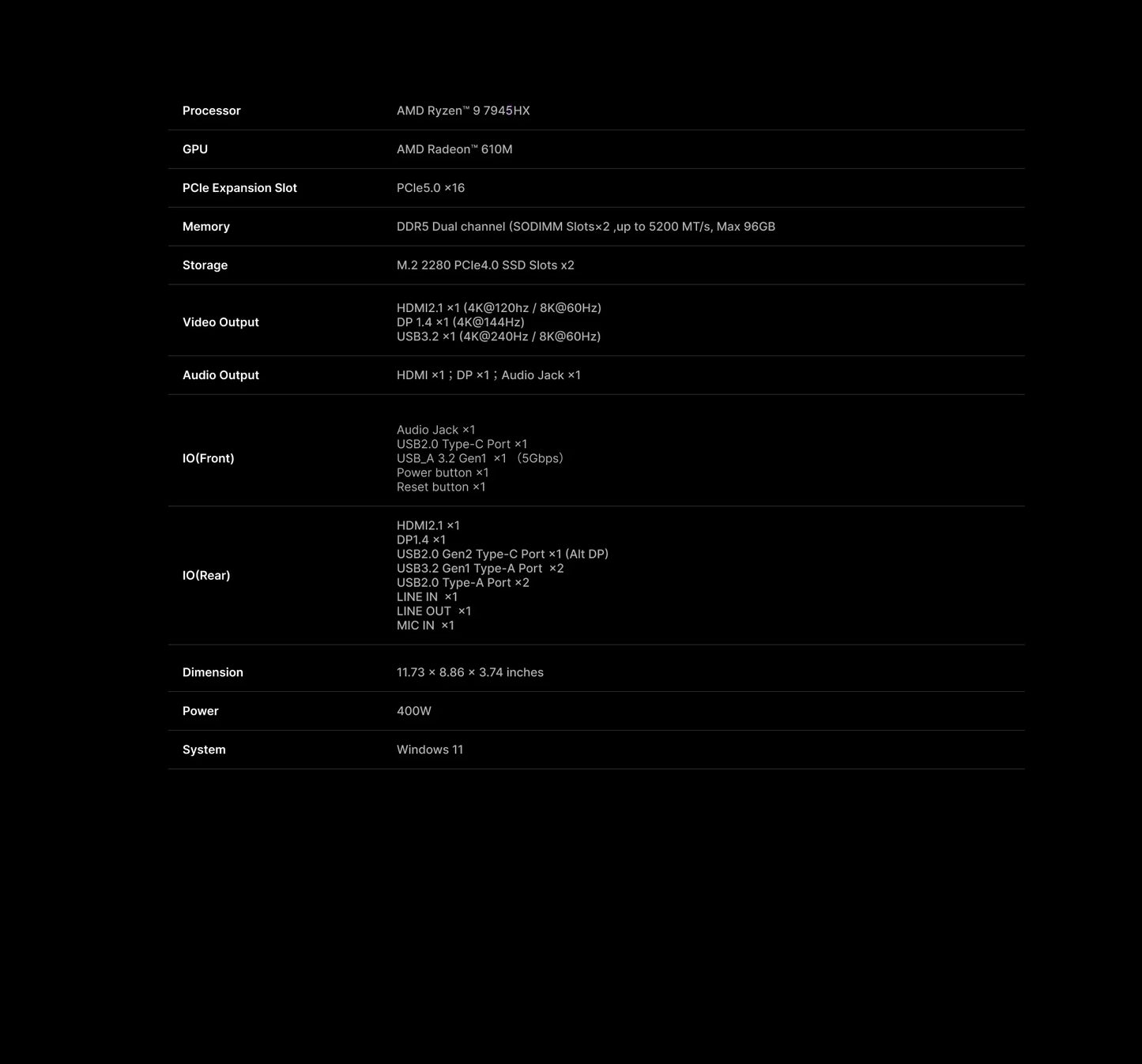 MINISFORUM MINI PC 795S7 - Mini Gaming Desktop