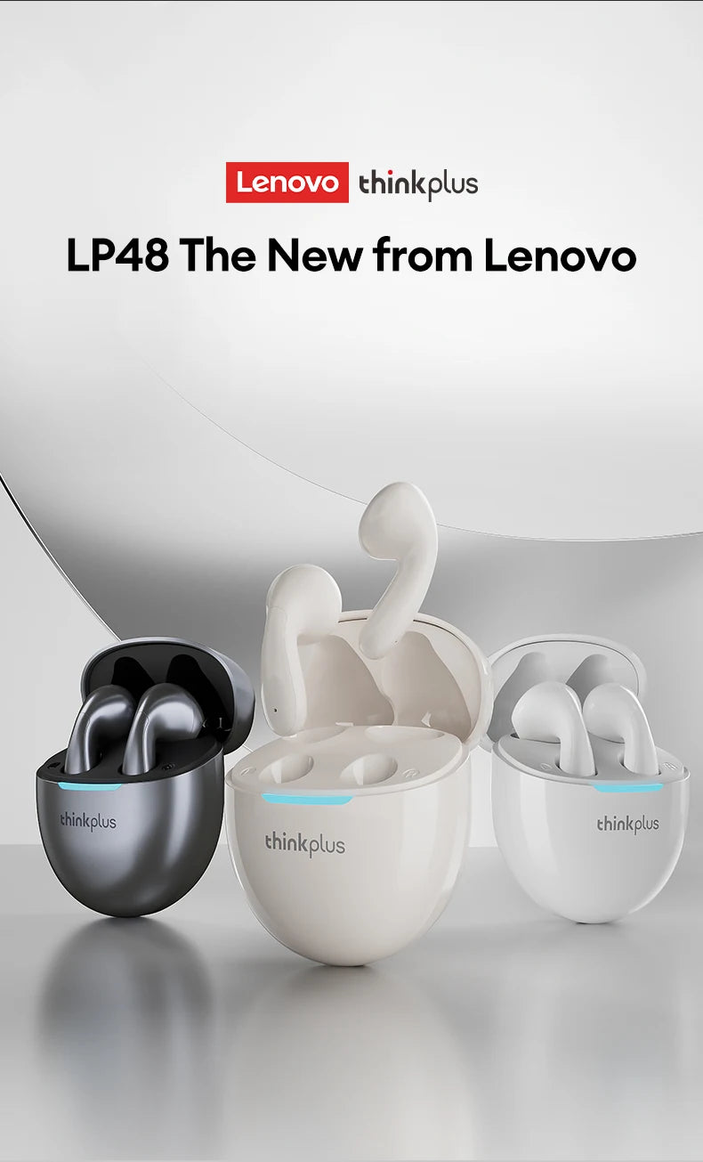 Lenovo Earphones Wireless Bluetooth Business Headset Noise Reduction Sport Earbuds Low Latency Gaming Headphones Long Endurance