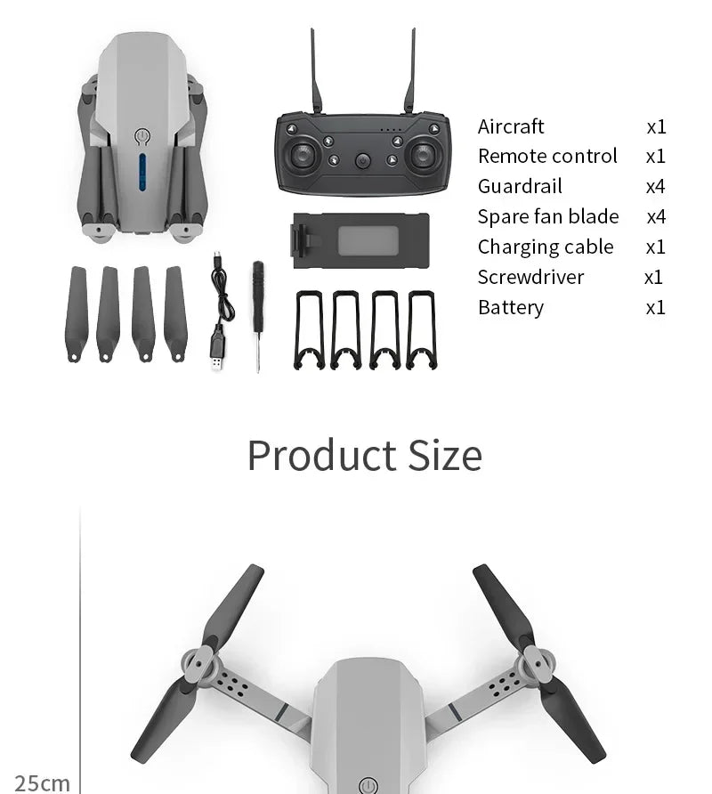 New E88 Pro WIFI FPV Drone Wide Angle HD 4K 1080P Camera Height Hold RC Foldable Quadcopter Dron Helicopter Toys Gift