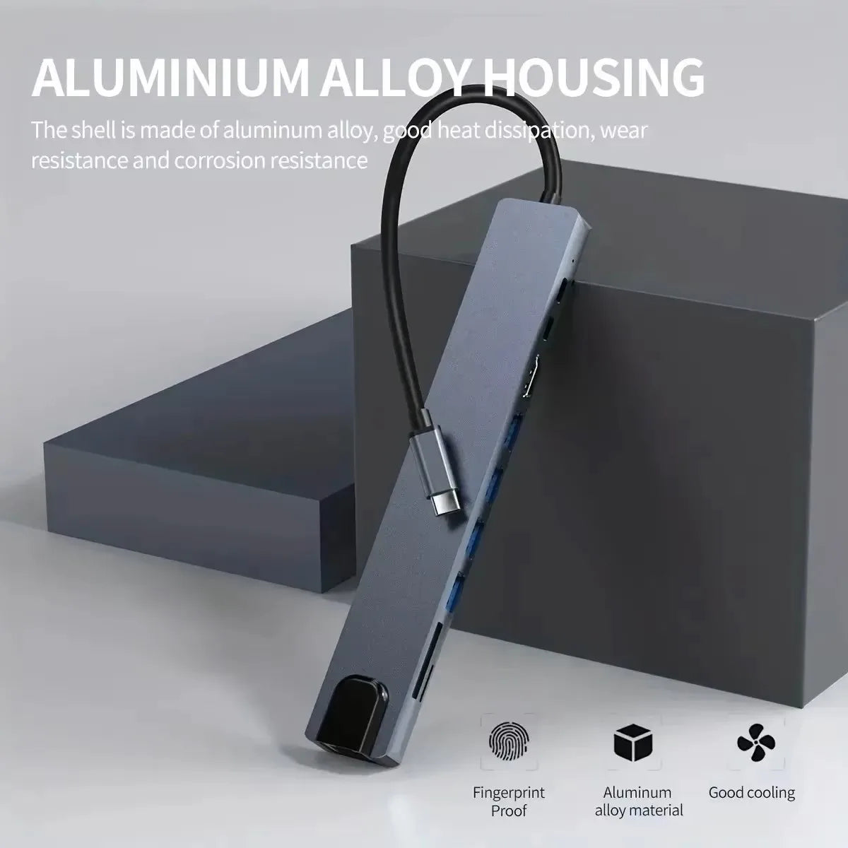 USB C Docking Station with 4K@30Hz HDMI-compatible 100Mbps Ethernet PD100W Multi-port USB Splitter Hub for Thunderbolt3/4 Laptop