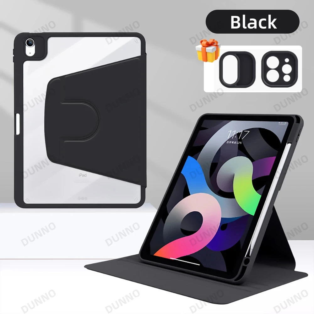360° Rotation iPad Case for 2024 Air 11 13 M2 Pro 11 13 M4 Air 4 5 10.9 iPad 7/8/9/10th Generation Mini 6 Tablet Stand Cover