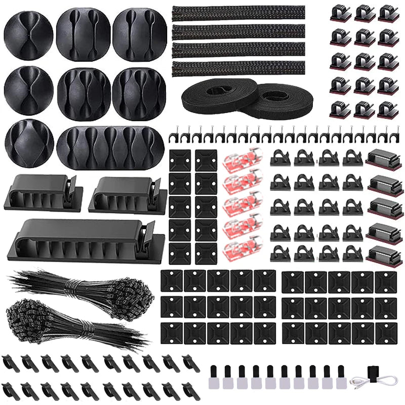 282/352/367 Pcs Cable Organizer Management kit
