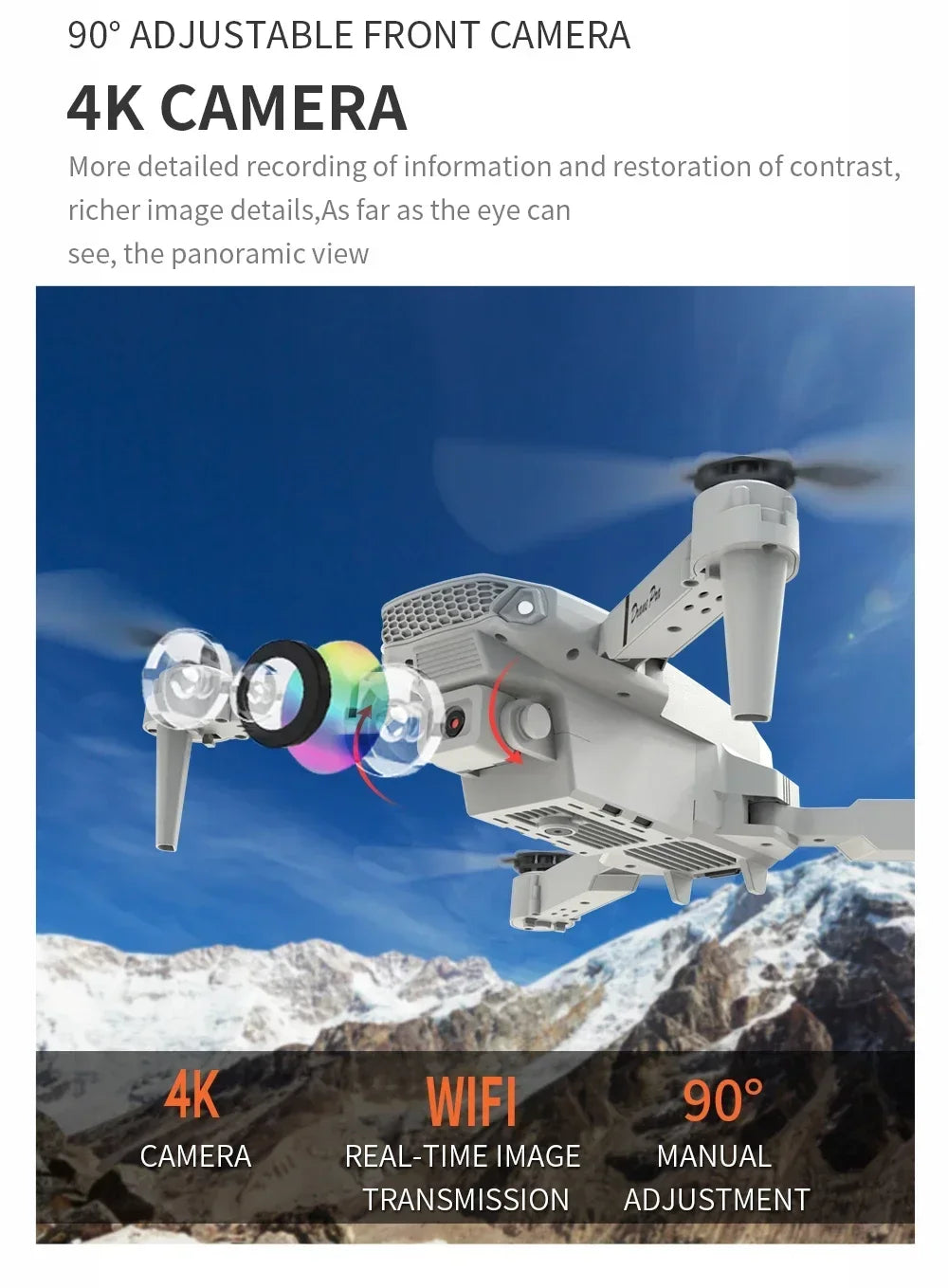 New E88Pro RC Drone 4K Professinal With 1080P Wide Angle Dual HD Camera Foldable RC Helicopter WIFI FPV Height Hold Apron Sell