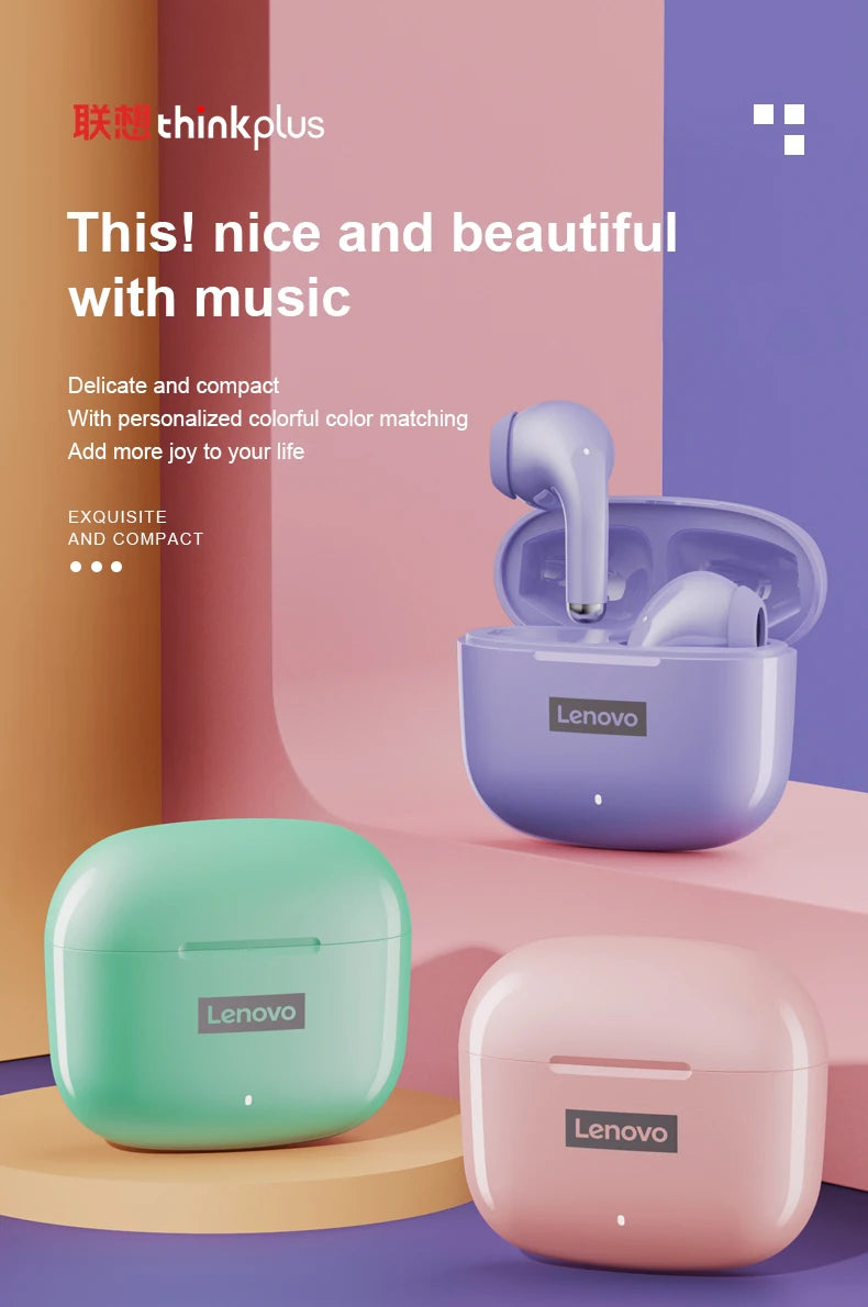 Original Lenovo LP40 Pro Earphones Wireless Bluetooth 5.1 Sport Noise Reduction Headphones Touch Control 250mAH 2022 New Lp40pro