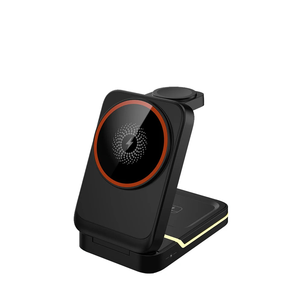 Magnetic Wireless Charger For iPhone 16 15 14 13 12 Pro Max/Mini/Plus/ iWatch/Airpods Foldable Wireless Charging Station 3 IN 1