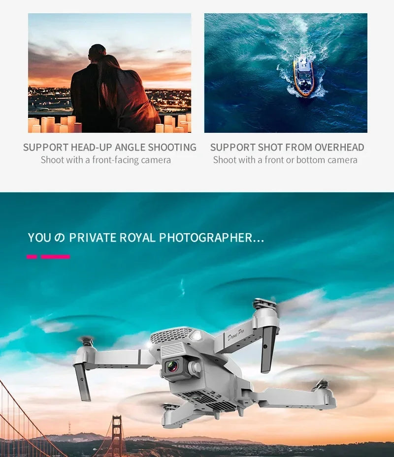 New E88 Pro WIFI FPV Drone Wide Angle HD 4K 1080P Camera Height Hold RC Foldable Quadcopter Dron Helicopter Toys Gift