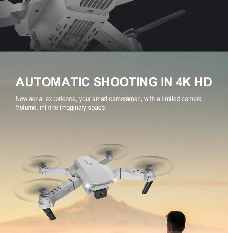 New E88 Pro WIFI FPV Drone Wide Angle HD 4K 1080P Camera Height Hold RC Foldable Quadcopter Dron Helicopter Toys Gift