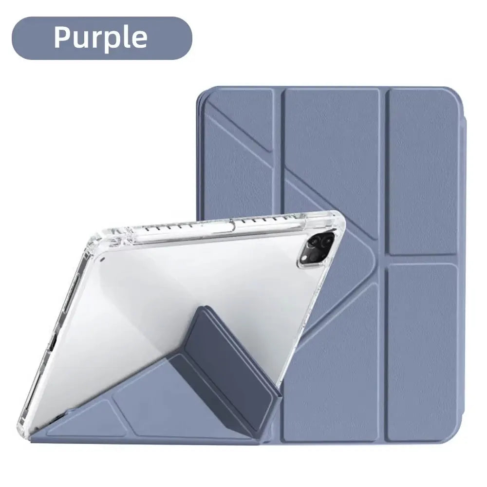 For iPad 10th Generation Case Y-fold Track Clear Cover for Air 4 5 6 10.9in 11in 13in For Air 2 9.7 Pro 11 12.9 13 Mini 6 7 Case