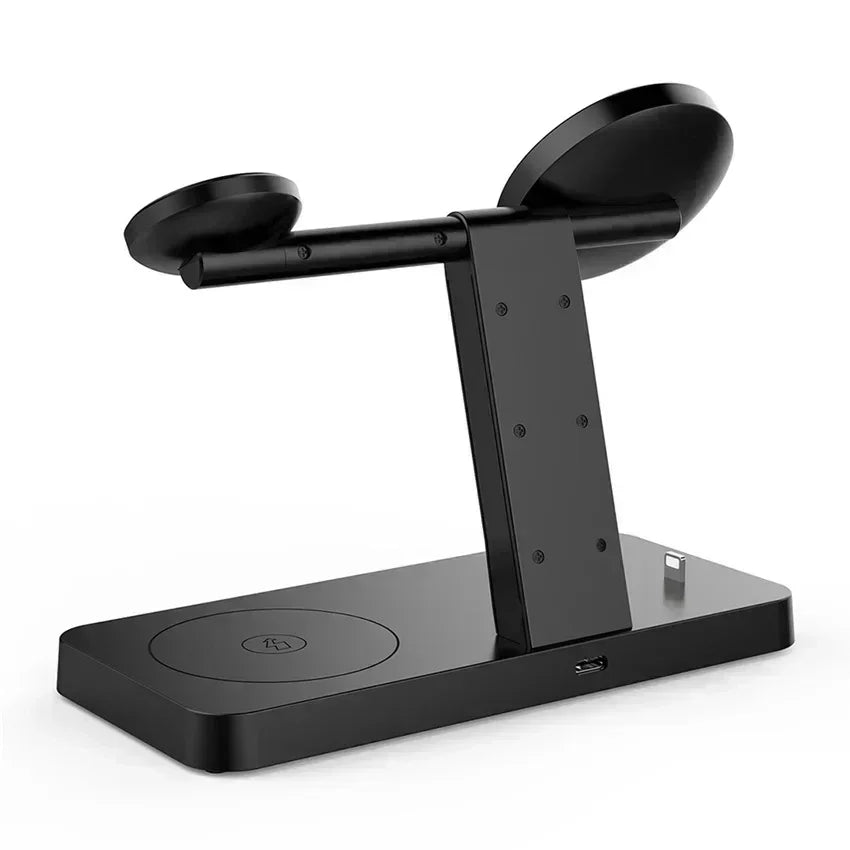 15W 4 In 1 Foldable Fast Charging Station Magnetic Wireless Charger Stand For Magsafe iPhone 12-16 iWatch Airpods Desktop Stand