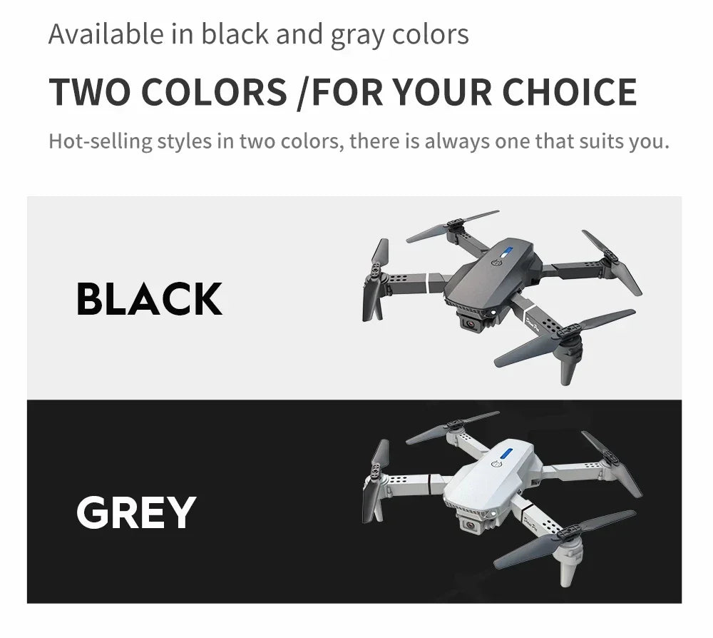 New E88Pro RC Drone 4K Professinal With 1080P Wide Angle Dual HD Camera Foldable RC Helicopter WIFI FPV Height Hold Apron Sell