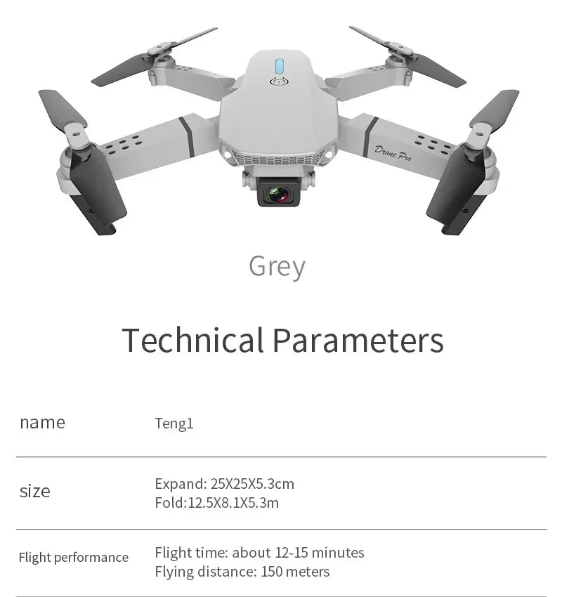 New E88 Pro WIFI FPV Drone Wide Angle HD 4K 1080P Camera Height Hold RC Foldable Quadcopter Dron Helicopter Toys Gift