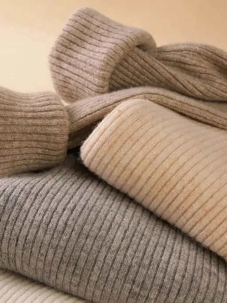 Women Fall Turtleneck Sweater Knitted Soft Pullovers Cashmere Jumpers Basic Soft Sweaters For Women 2025 Autumn Winter