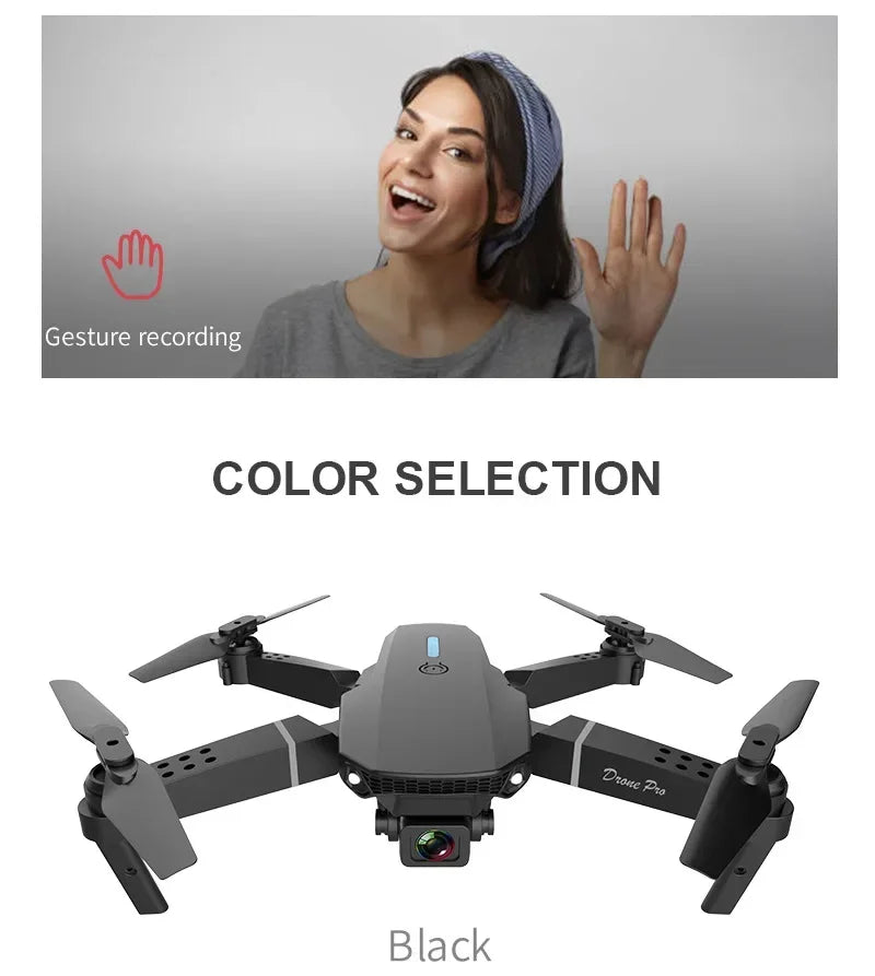New E88 Pro WIFI FPV Drone Wide Angle HD 4K 1080P Camera Height Hold RC Foldable Quadcopter Dron Helicopter Toys Gift