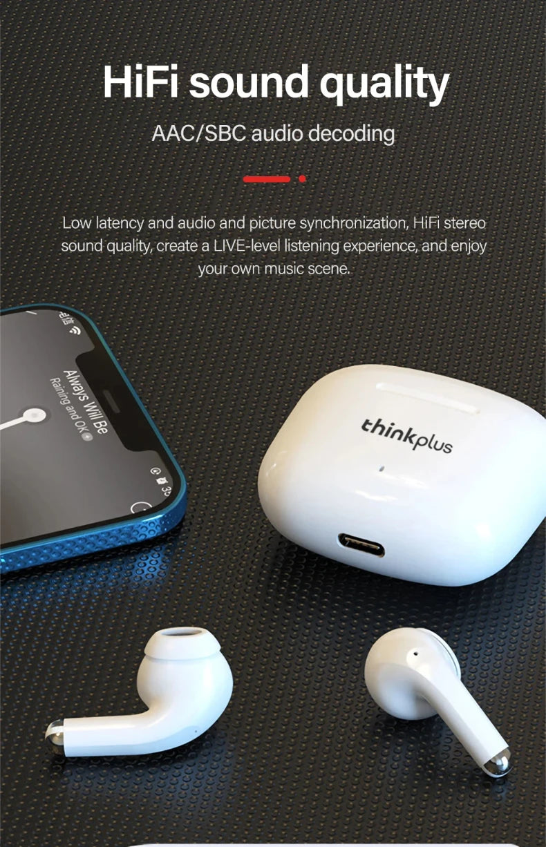Choice Lenovo LP40 Pro TWS Bluetooth Earphones Touch Control Music Sport Headset Noise Reduction Gaming Headphones 250mAh New