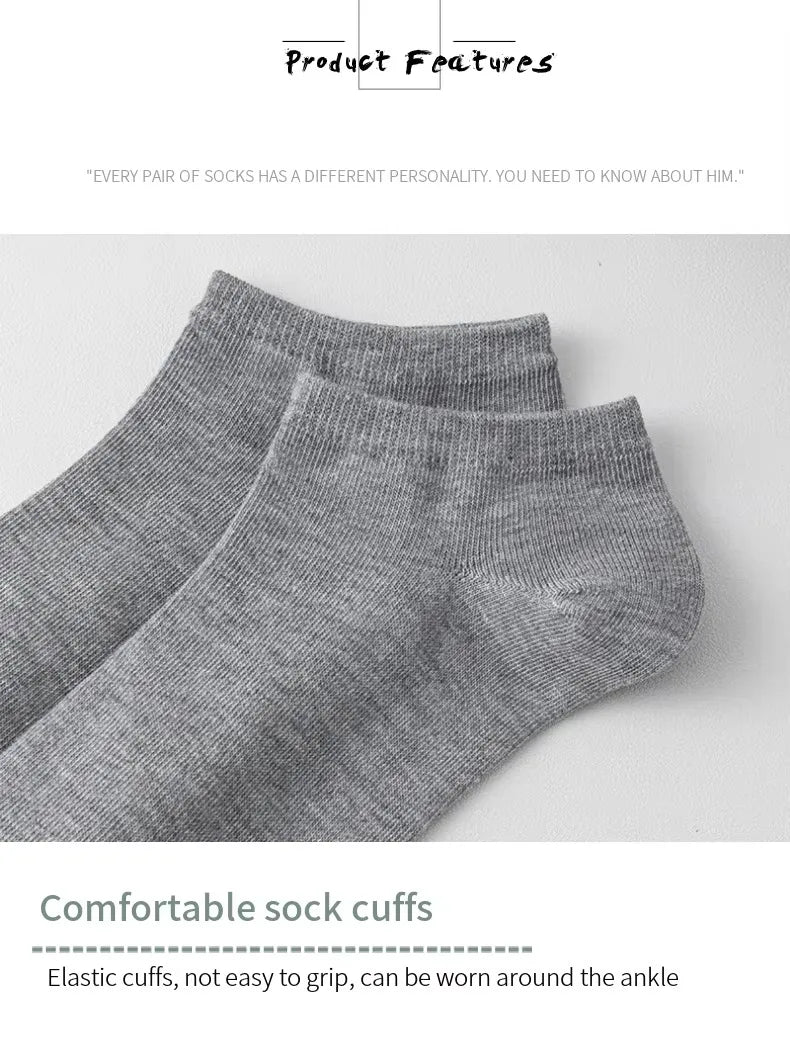 10 Pairs Women/Men Boat Socks Invisible Low Cut Silicone Non-slip Summer No-show Ankle Socks Solid Color Casual Breathable