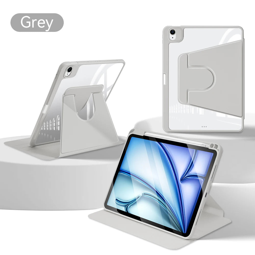 For iPad Air 11 M2 Case 2024 Pro M4 360° Rotation Cover for Air 5/4 iPad 10th 10.9in Mini 6 7/8/9th 10.2in Pro12.9 Tablet Cover