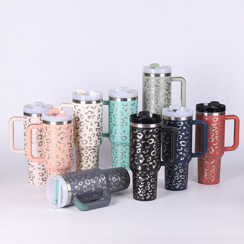 40 Oz Tumbler With Handle Straw, Insulated, and Stainless Steel